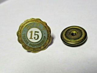 Vintage Brotherhood Of Railroad Trainmen 15 Year Service Pin 1/10 10k G.  F.