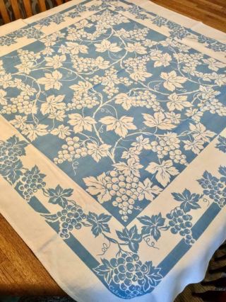 Vintage “grapes” Cotton Kitchen Tablecloth 46 " X 50 " Signed Callaway