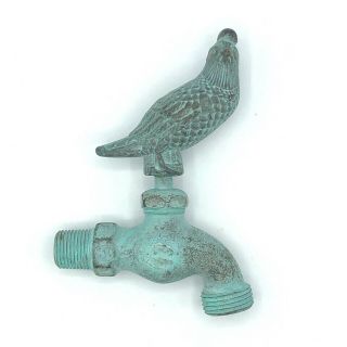 Vintage Brass Water Hose Spicket Spigot Spout Faucet Garden Tap Bird