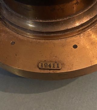 Antique Bausch & Lomb Brass Camera Lens 1891 Rochester 3