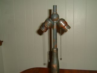 ANTIQUE HANDEL LAMP BASE WITH HUBBELL ACORN PULLS 20 1/2 