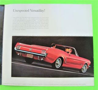 1964 - 1/2 FORD MUSTANG COLOR BROCHURE 14 - pgs CONVERTIBLE Coupe Xlnt, 2