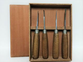 Vintage General Tools Wood Carving Tools Set Of 4 Made In Usa By General