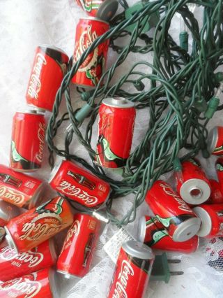 Vintage Coca Cola - Christmas Light String W/20 Coca Cola Can Light Covers