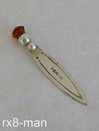 Rare Chester 1929 Charles Horner Solid Sterling Silver Thistle Bookmark