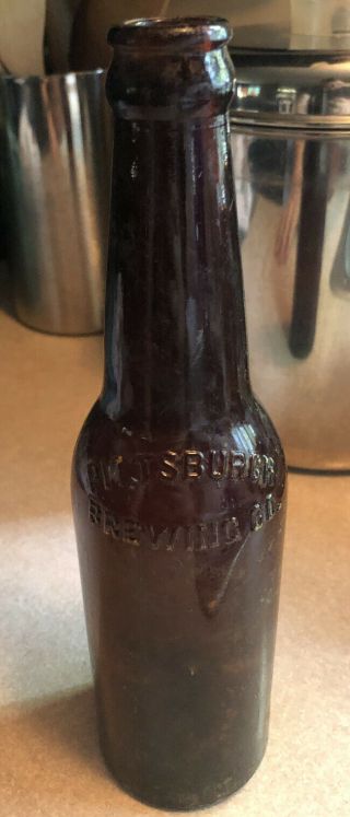 Vintage Pittsburgh Brewing Co.  Brown Amber Glass Beer Bottle