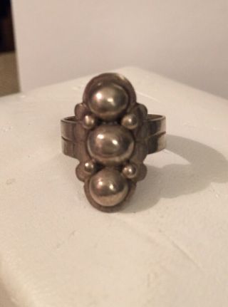 Vintage Mexican Silver Ring By Abraham Tobias