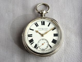 Good Large Silver Keywind Gents Pocket Watch.  L Baker,  Leeds.  1905 Antique