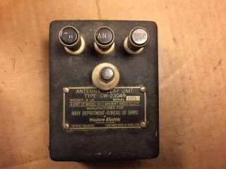 Antique Western Electric Antenna Relay Unit Cw - 23049 Us Navy For Gf - 11