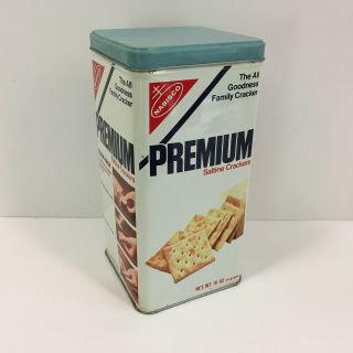 Vintage 1978 Nabisco Premium Saltine Crackers Tin 16 Oz Size