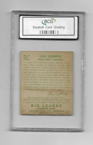 1934 Goudey Lou Gehrig 61 BCG EX 5 - 2