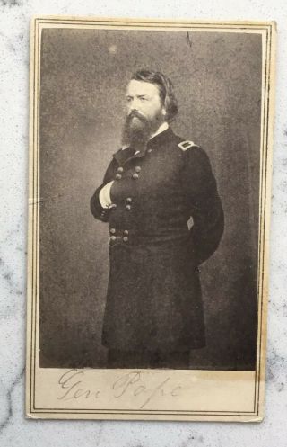 Antique Cdv Photograph Union Major General John Pope Brady Civil War Anthony