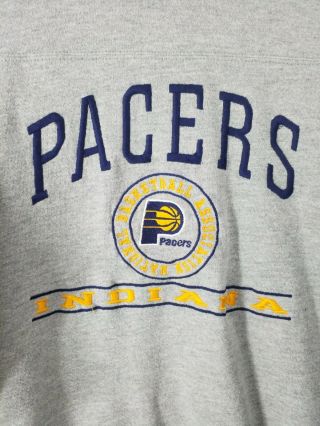Csa Vintage Indiana Pacers Gray Crewneck Sweatshirt Embroidered 90s Size Xxl