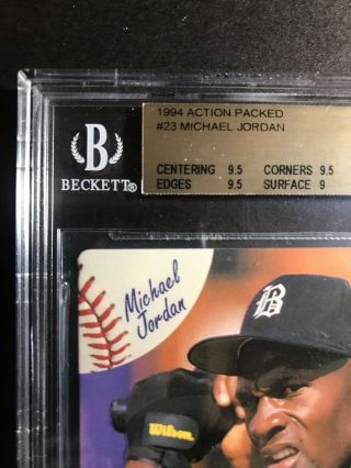 Michael Jordan 1994 Action Packed BGS 9.  5 X 3 Chicago Bulls White Sox Scouting 3