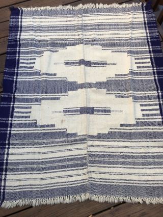 Antique Native American Indian Serape Weaving Rug Blanket Textile Kachina Design