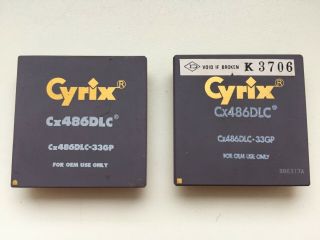 Cyrix Cx486dlc,  Cx486dlc - 33gp,  Vintage Cpu,  Gold,  Top