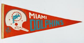 Vintage 1967 Nfl Football Miami Dolphins Full Size Wall Pennant Flag 30 Inches