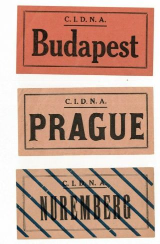 3 C.  I.  D.  N.  A.  Airline Baggage Labels Air France 1920 