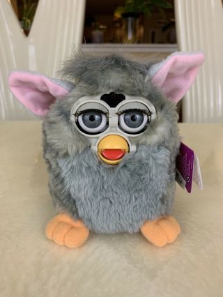 Vintage 1998 Furby Model 70 - 800 Gray W/pink Ears Not Tiger With Tag