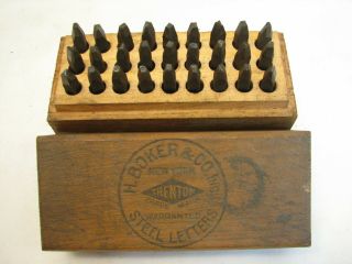 Antique H.  Boker 1/8 Inch Steel Number Stamps Punch Set Numbered Machinist Tool