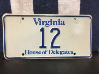 Virginia House Of Delegates License Plate 12