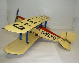 Antique Meccano Tin Aeroplane Constructor Biplane