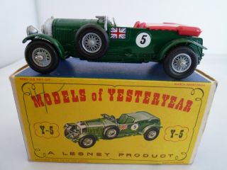 Vintage Lesney Moy Y - 5 1929 4.  5 Litre Blower Bentley Issued 1962