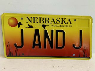 Nebraska State J And J Personal Vanity License Plate Man Cave Fun Decor Jay