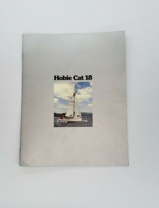 Vintage 1980s Hobie Cat 18 Sailboat Brochure - Folds Out Into Poster