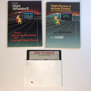 Microsoft Flight Simulator 2 Tandy Game Vintage Coco Game With Manuals