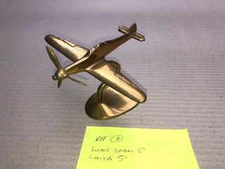 Brass Ww2 Raf Wwii Supermarine Spitfire Plane On Stand Desk Model Ornament