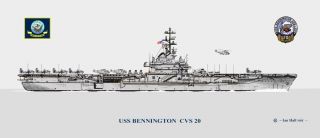 Uss Bennington Cvs - 20 Ship Print Us Navy