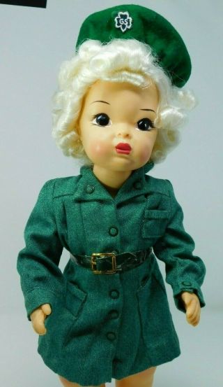 Vntg 16 " Terri Lee Girl Scout Outfit W/ Belt & Hat; Tagged