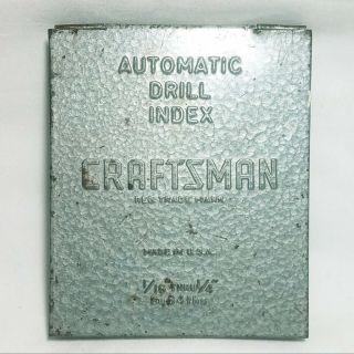 Vintage Craftsman Automatic Drill Index Metal Box 1/16 " - 1/4 " By 64ths No Bits