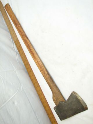 Antique H.  H.  Stricker Lancaster Pa Felling Axe Blacksmith Hand Forged Wood Tool