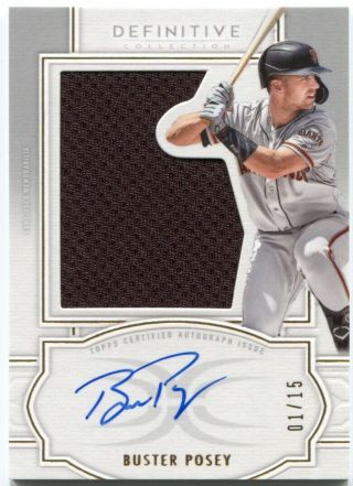 2020 Topps Definitive Buster Posey Autograph Relics Jumbo Jersey Auto 1/15