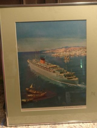 Vintage Cunard Line Cruise Ship Poster Print Rms Caronia 18 By 22