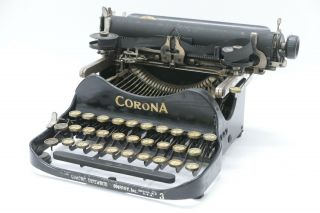 Antique 1917 Corona Model 3 Portable Folding Typewriter Display Or Restoration