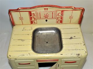 Vintage Toy Lithograph Wolverine Kitchen Sink With Cabinet 2