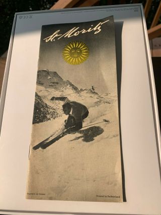 Vintage St.  Moritz Skiing Travel Advertising Brochure Ski Switzerland 2