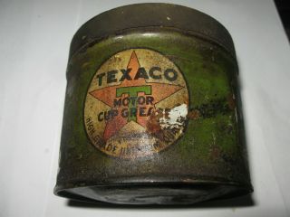 Vintage Texaco Motor Cup Grease One Pound Can,  1930 