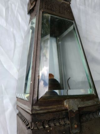 Antique Holmes,  Booth & Hayden Hand Lantern,  Beveled Glass Sides Approx 1865