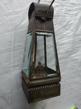 Antique Holmes,  Booth & Hayden Hand Lantern,  Beveled Glass Sides Approx 1865 3
