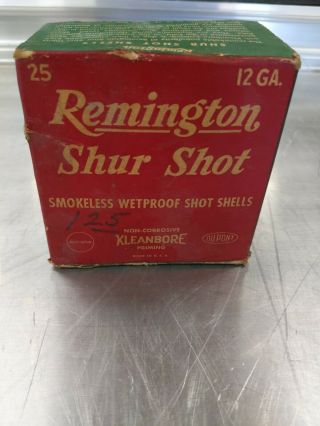 Remington Shur Shot Shotgun Shell Box Only Vintage