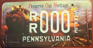 2005 Pennsylvania Train Locomotive Preserve Our Heritage Sample License Plate Pa