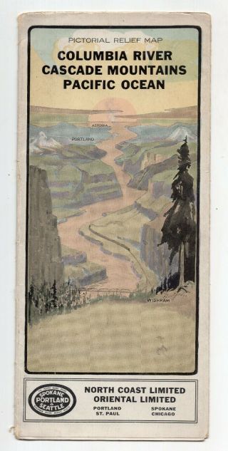 1916 Spokane,  Portland & Seattle Railroad,  Pictorial Relief Map