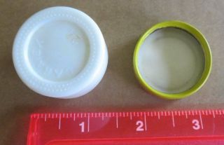 VINTAGE Empty CARMEX Lip Balm CONTAINER Milk Glass Jar Metal Lid Retro 2