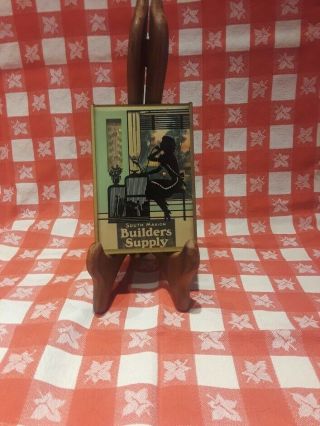 Vtg Silhouette Advertising Picture W/thermometer South Marion Builders Supply