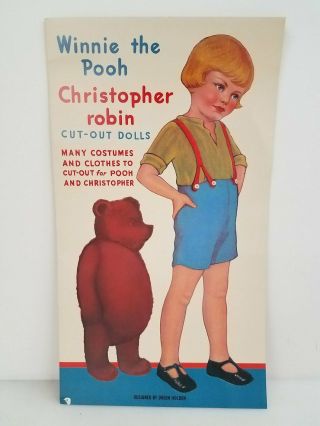 Vintage Winnie The Pooh Cut - Out Dolls By Queen Holden