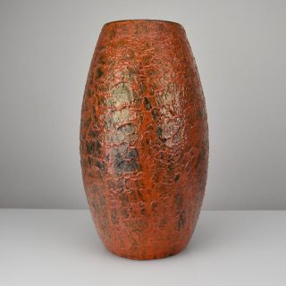 Large Studio Art Pottery Ceramic Vase Fat Lava Drip Glaze Wgp Mid Century